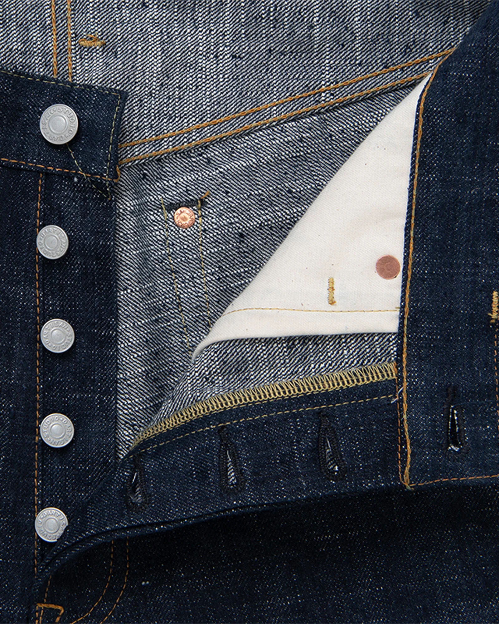 Studio D'Artisan SD-1001 'GL3' 15oz Selvedge Regular Straight Mens Jeans - Onewash - Image 9