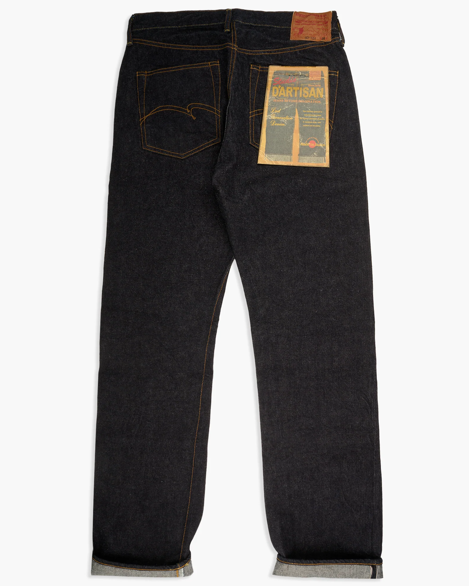 Studio D'Artisan SD-101 15oz Selvedge Regular Straight Mens Jeans - Onewash - Image 4