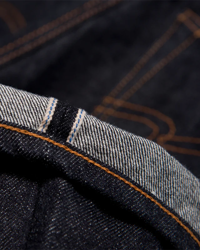 Studio D'Artisan SD-103 Slim Straight Mens Jeans - 15oz Indigo Selvedge / Onewash - Image 3