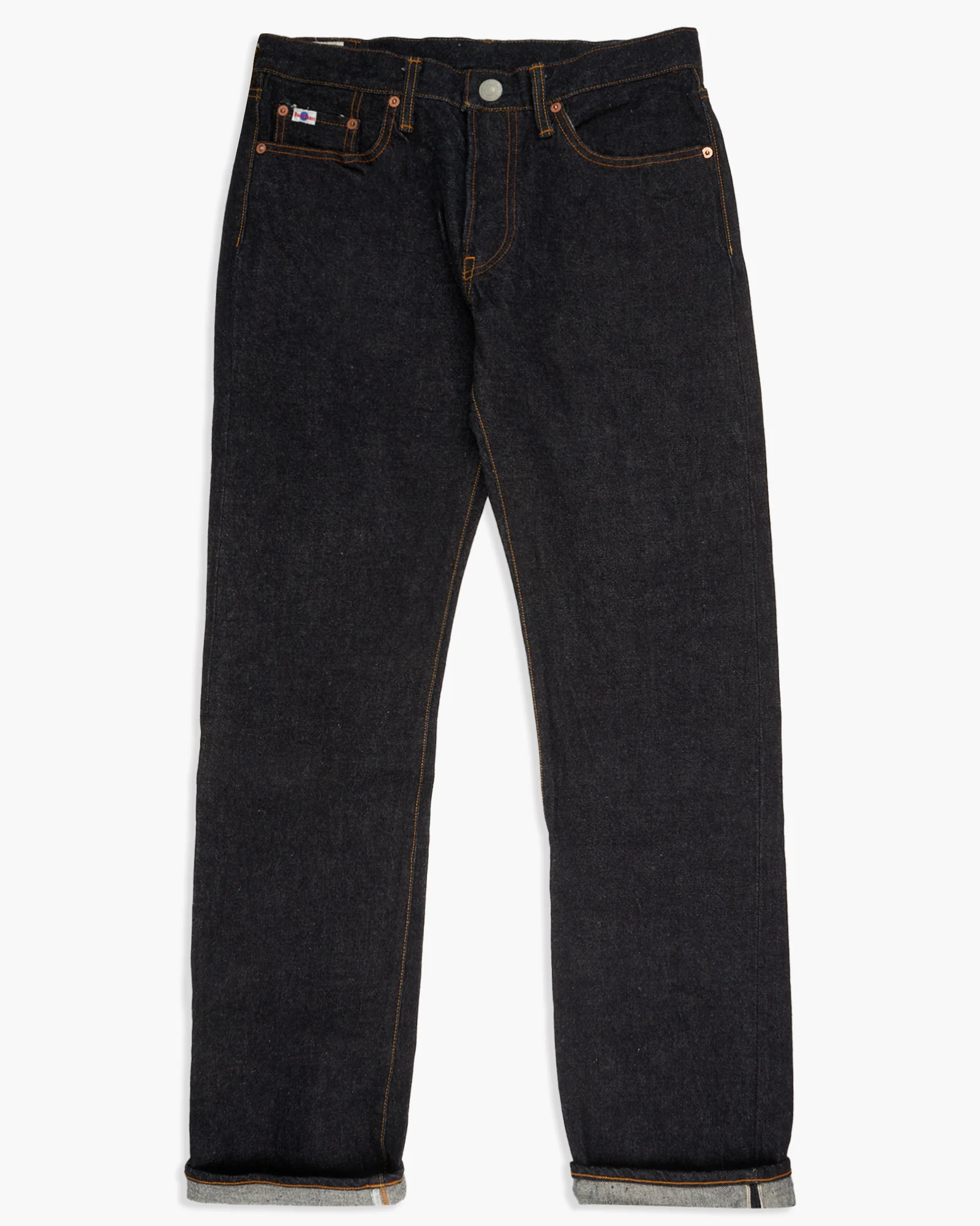 Studio D'Artisan SD-103 Slim Straight Mens Jeans - 15oz Indigo Selvedge / Onewash - Image 5