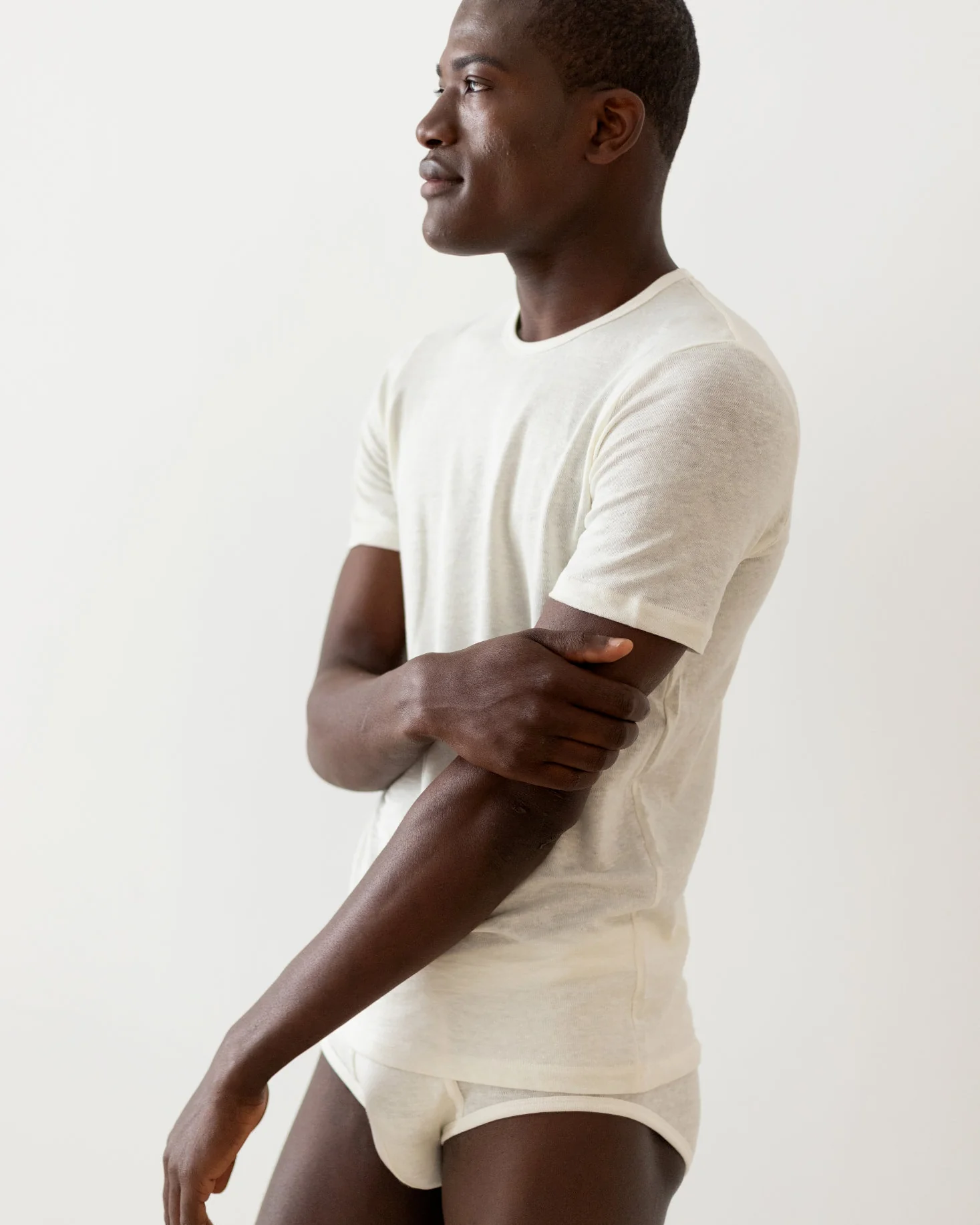 TA-CT Kern Linen T Shirt - Off White - Image 3