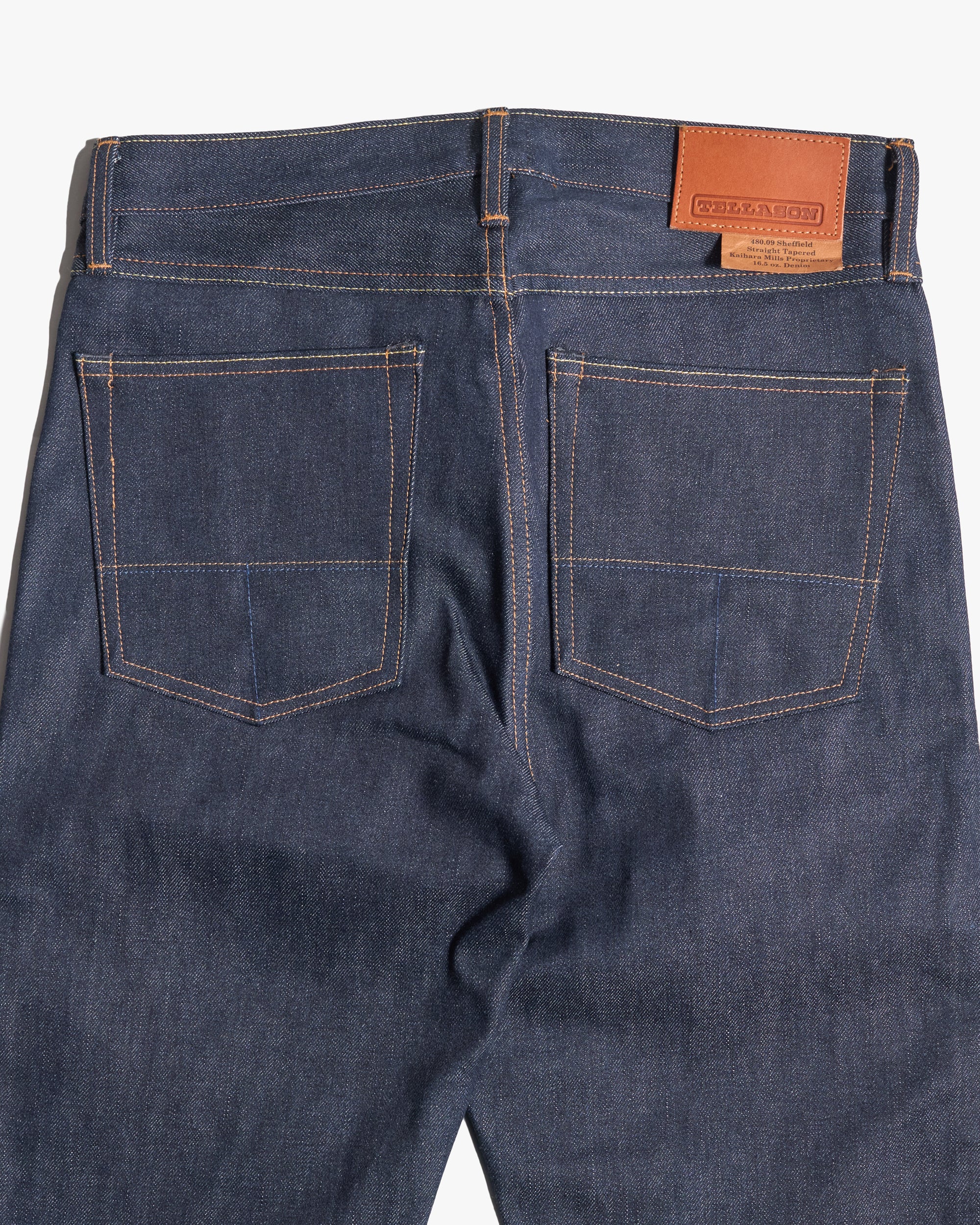 Tellason Sheffield Relaxed Straight Mens Jeans - 16.5oz Kaihara Selvedge Denim - Image 6