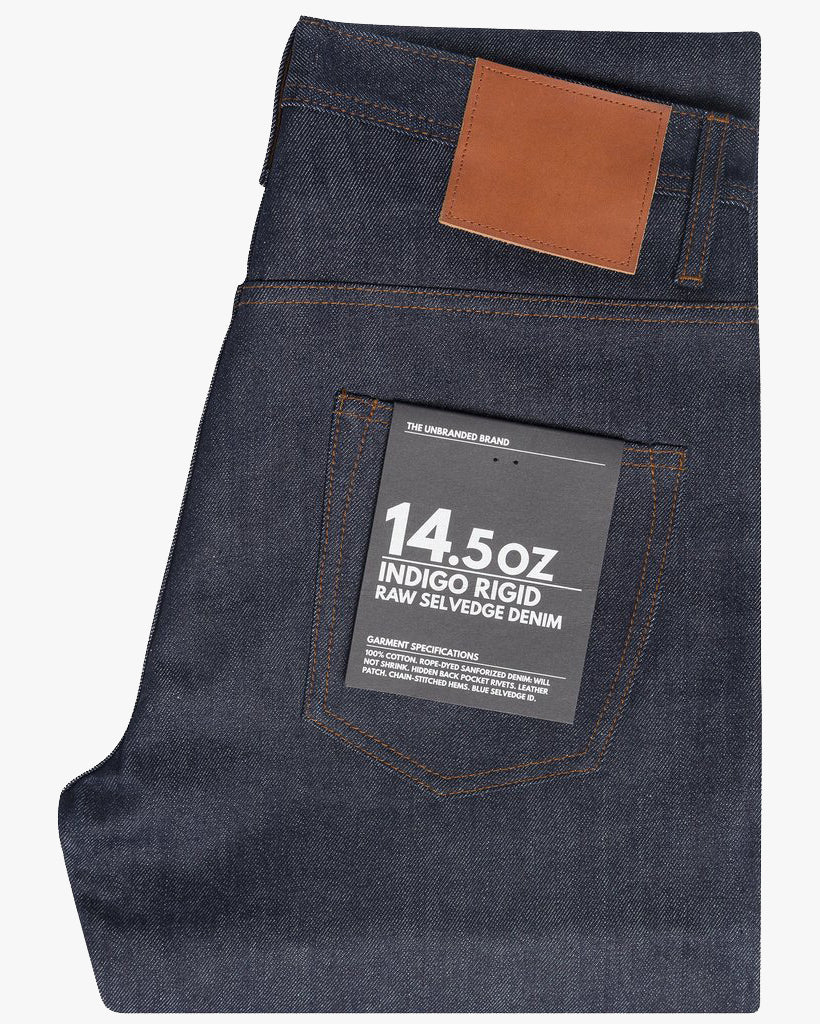 Unbranded UB601 Relaxed Tapered Mens Jeans - 14.5oz Indigo Selvedge - Image 3