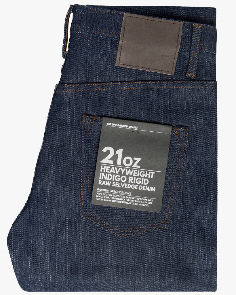 Unbranded UB621 Relaxed Tapered Mens Jeans - 21oz Indigo Selvedge - Image 3