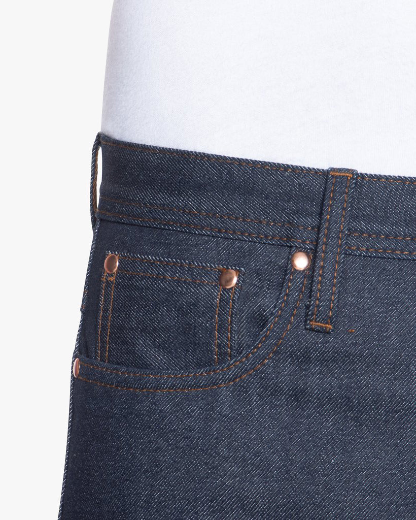 Unbranded UB301 Straight Fit Mens Jeans - 14.5oz Indigo Selvedge - Image 5