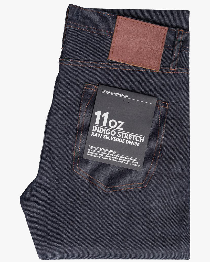 Unbranded UB422 Tight Fit Mens Jeans - 11oz Indigo Stretch Selvedge - Image 3