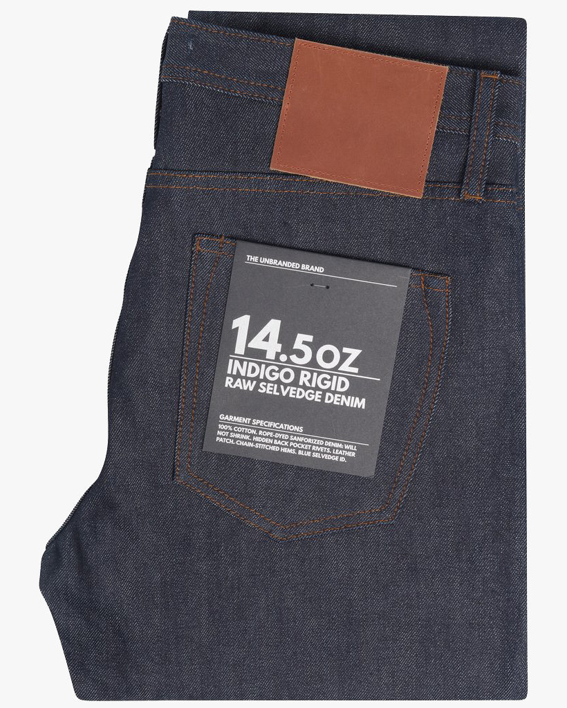 Unbranded UB101 Skinny Fit Mens Jeans - 14.5oz Indigo Selvedge - Image 3