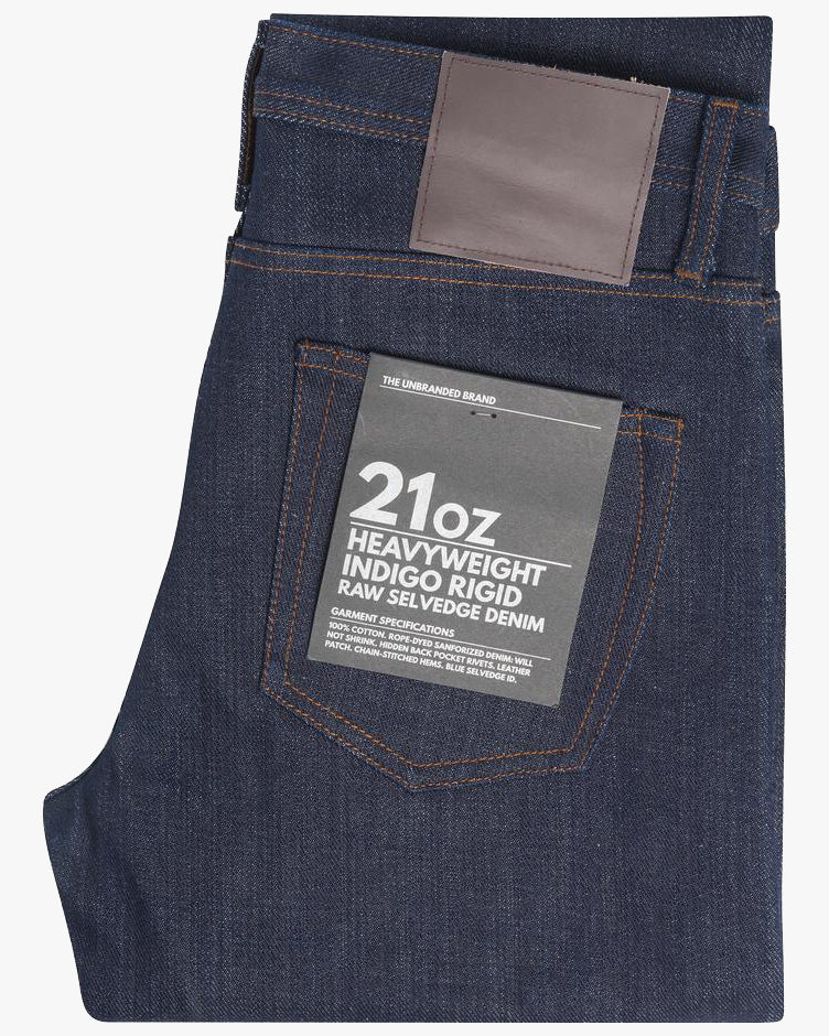 Unbranded UB121 Skinny Fit Mens Jeans - 21oz Indigo Selvedge - Image 3