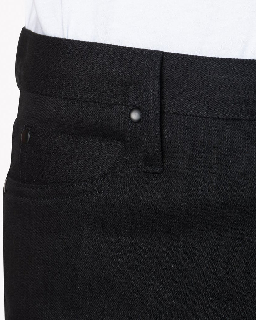 Unbranded UB144 Skinny Fit Mens Jeans - 11oz Solid Black Stretch Selvedge - Image 5