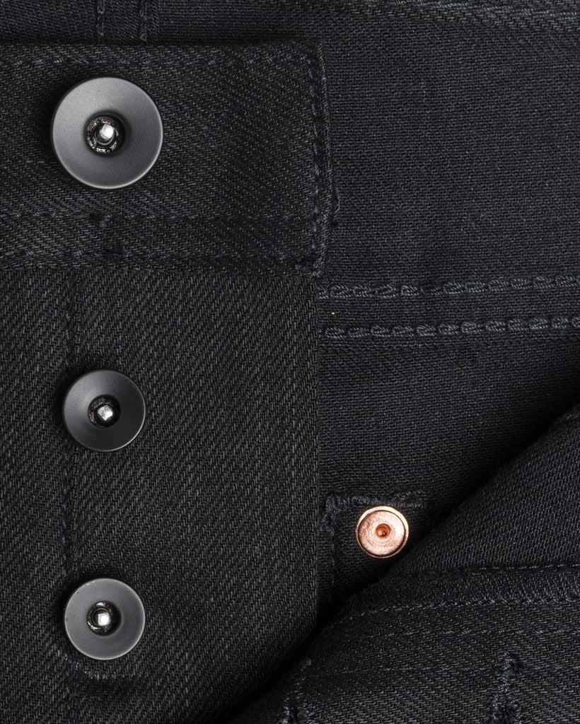 Unbranded UB144 Skinny Fit Mens Jeans - 11oz Solid Black Stretch Selvedge - Image 7