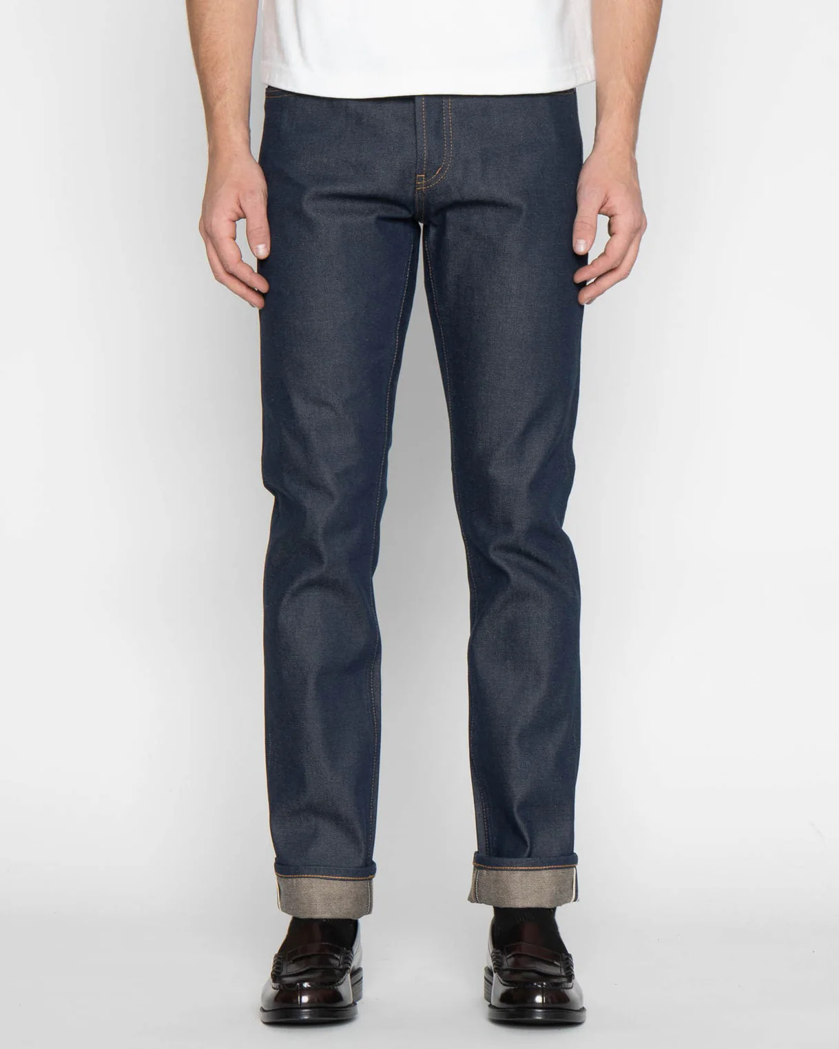 Unbranded UB154 Skinny Fit Mens Jeans - 13.5oz Vintage Blue Selvedge
