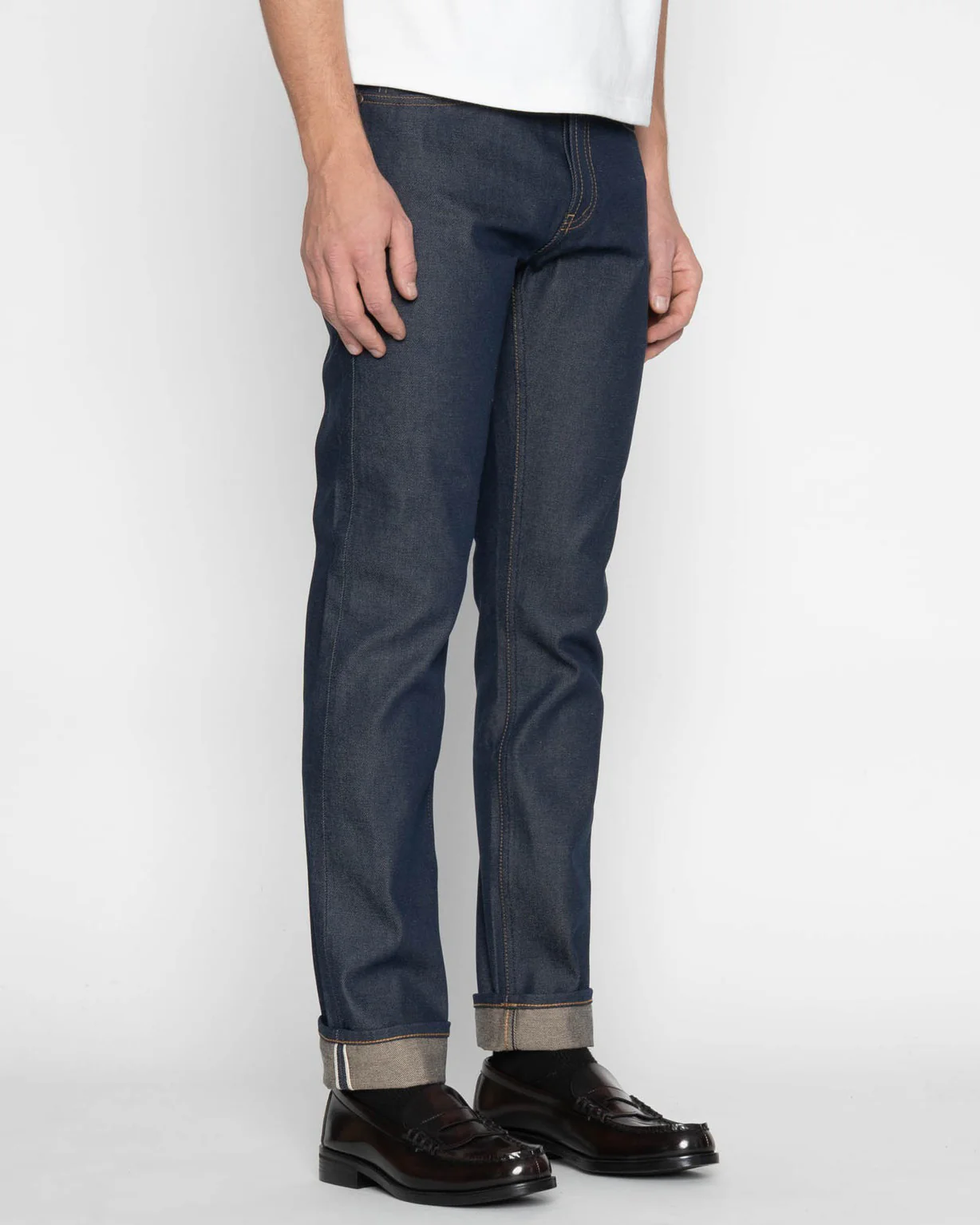 Unbranded UB154 Skinny Fit Mens Jeans - 13.5oz Vintage Blue Selvedge - Image 4