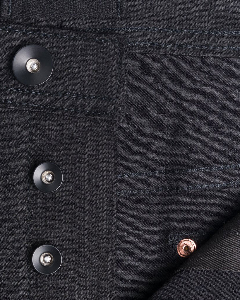 Unbranded UB244 Tapered Fit Mens Jeans - 11oz Solid Black Stretch Selvedge - Image 7