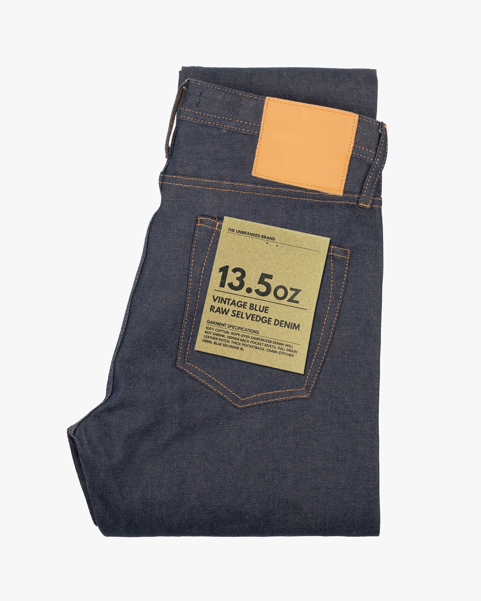 Unbranded UB254 Tapered Fit Mens Jeans - 13.5oz Vintage Blue Selvedge - Image 2
