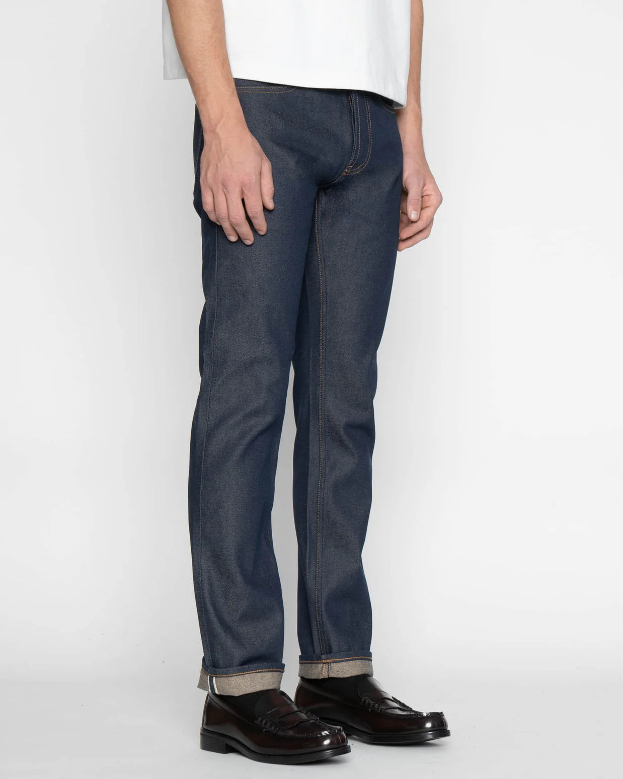 Unbranded UB254 Tapered Fit Mens Jeans - 13.5oz Vintage Blue Selvedge - Image 4