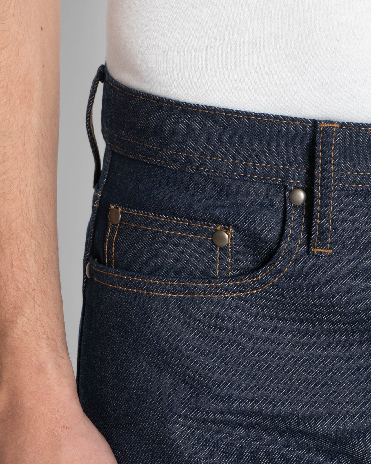 Unbranded UB254 Tapered Fit Mens Jeans - 13.5oz Vintage Blue Selvedge - Image 6