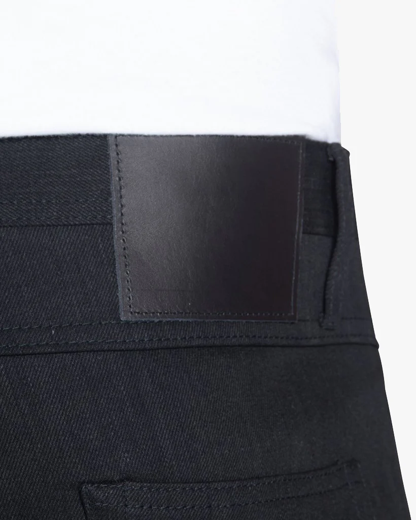 Unbranded UB344 Straight Fit Mens Jeans - 11oz Solid Black Stretch Selvedge - Image 6
