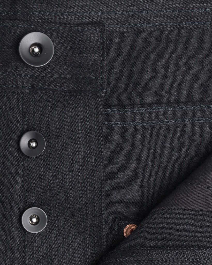 Unbranded UB344 Straight Fit Mens Jeans - 11oz Solid Black Stretch Selvedge - Image 7