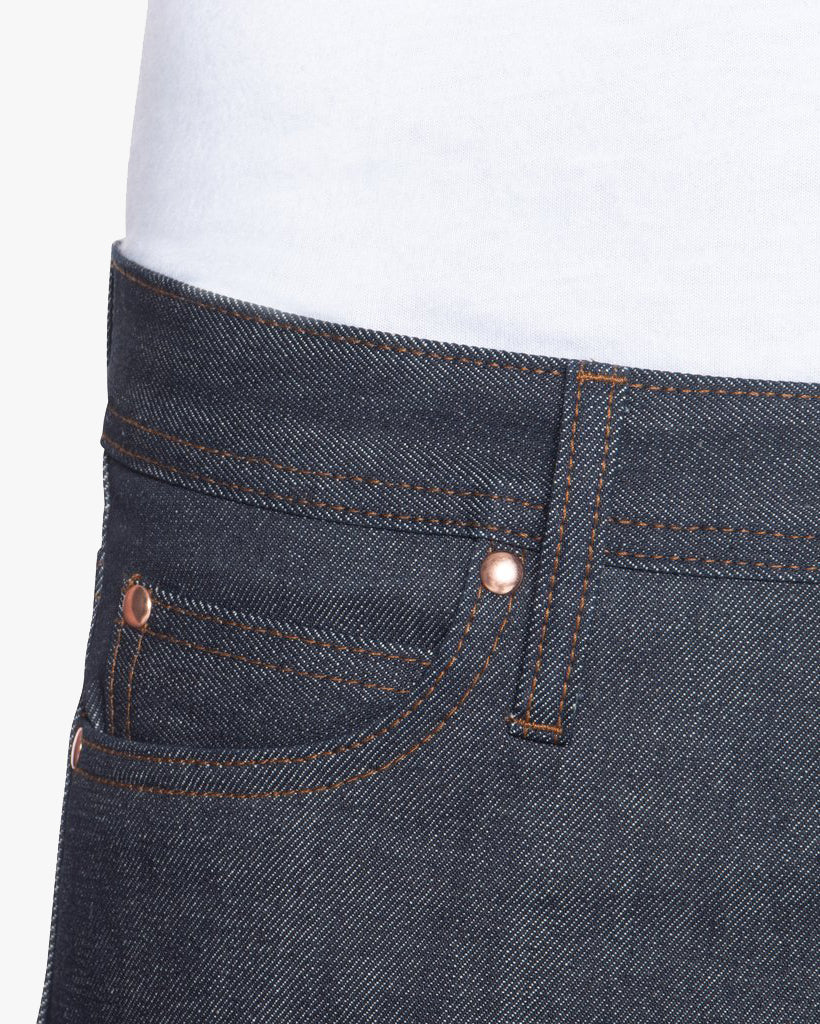 Unbranded UB401 Tight Fit Mens Jeans - 14.5oz Indigo Selvedge - Image 5