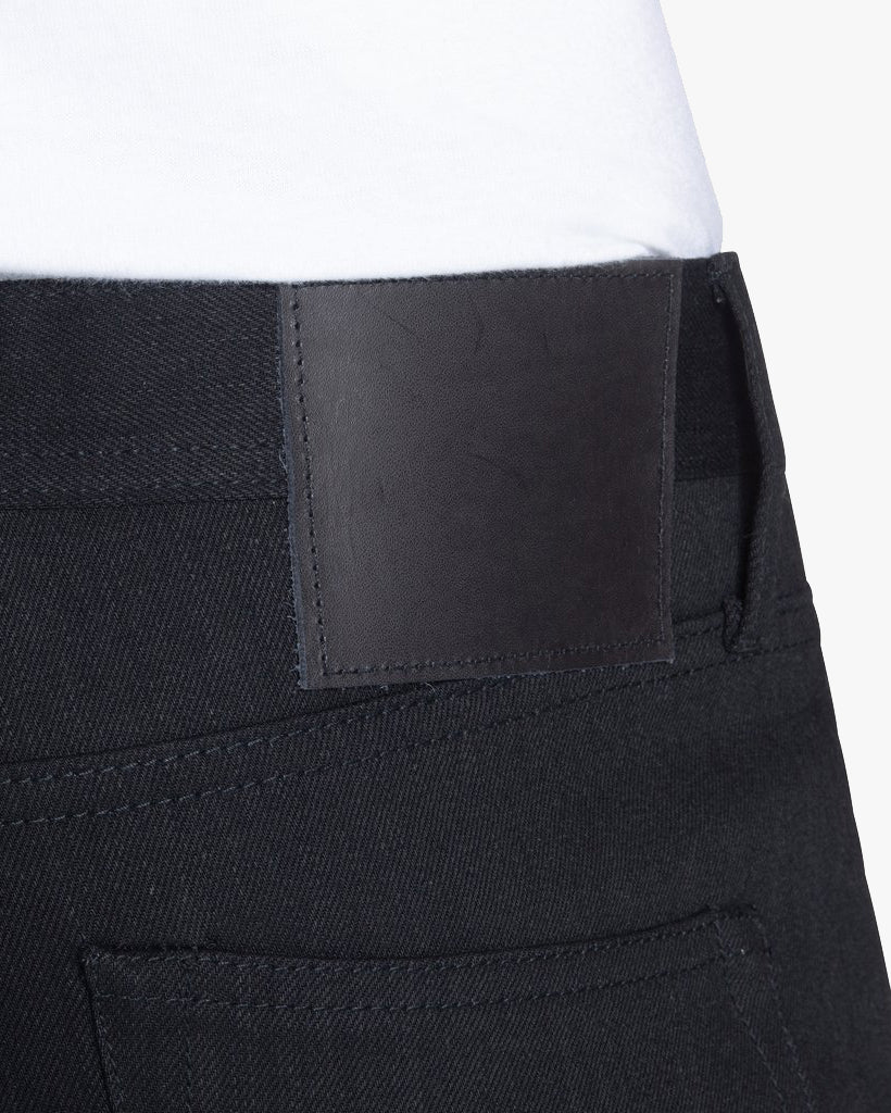 Unbranded UB444 Tight Fit Mens Jeans - 11oz Solid Black Stretch Selvedge - Image 6