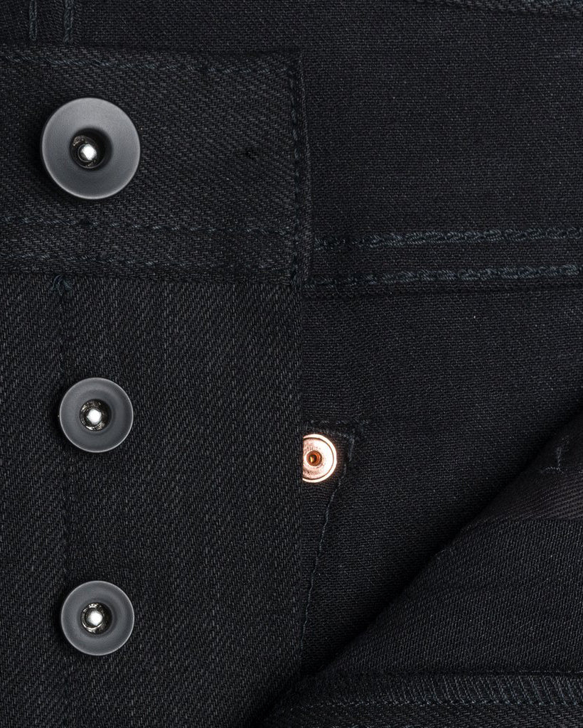 Unbranded UB444 Tight Fit Mens Jeans - 11oz Solid Black Stretch Selvedge - Image 7