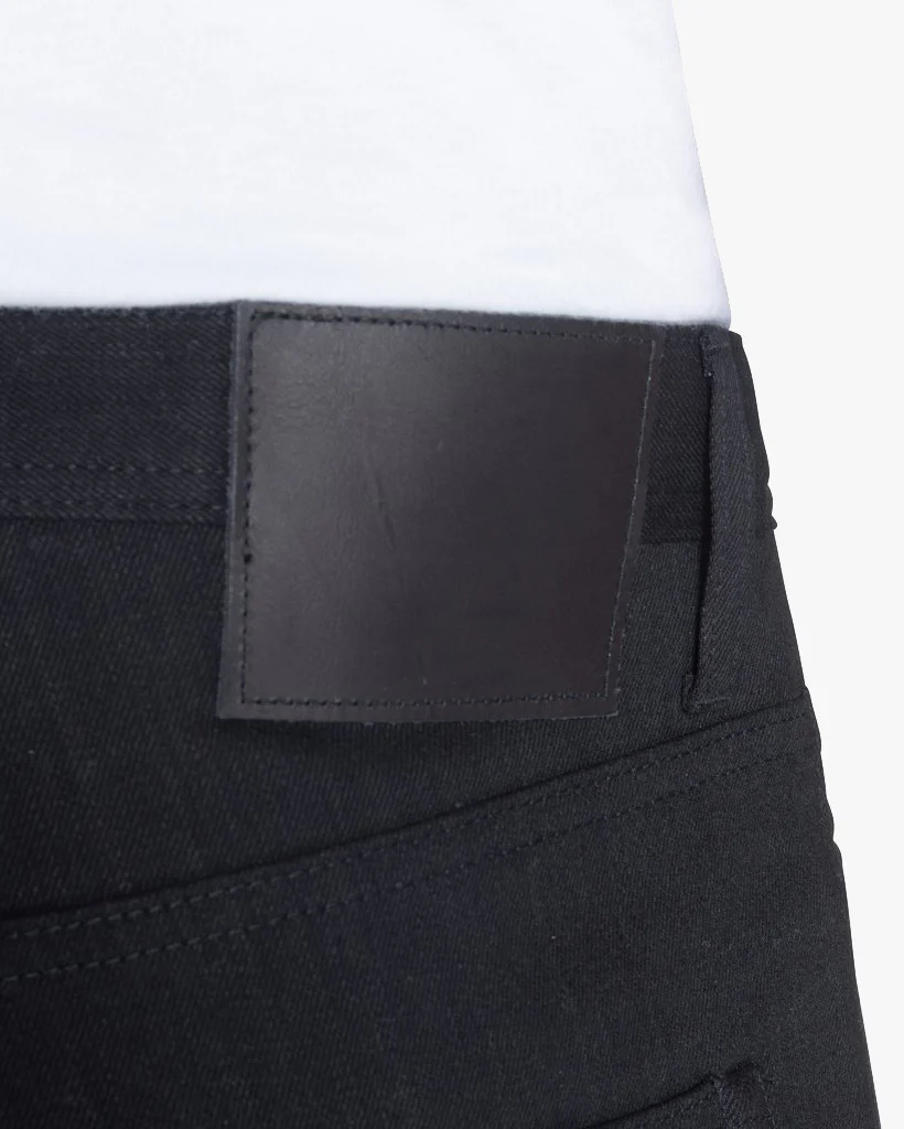 Unbranded UB644 Relaxed Tapered Mens Jeans - 11oz Solid Black Stretch Selvedge - Image 6
