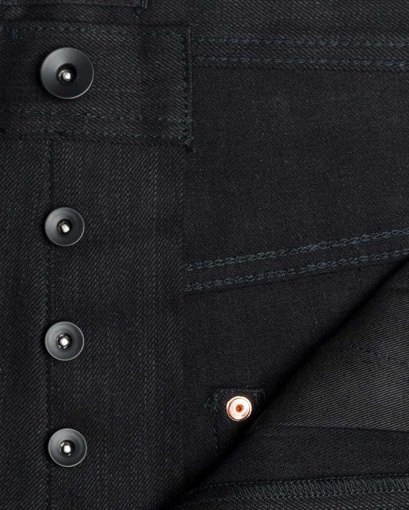 Unbranded UB644 Relaxed Tapered Mens Jeans - 11oz Solid Black Stretch Selvedge - Image 7