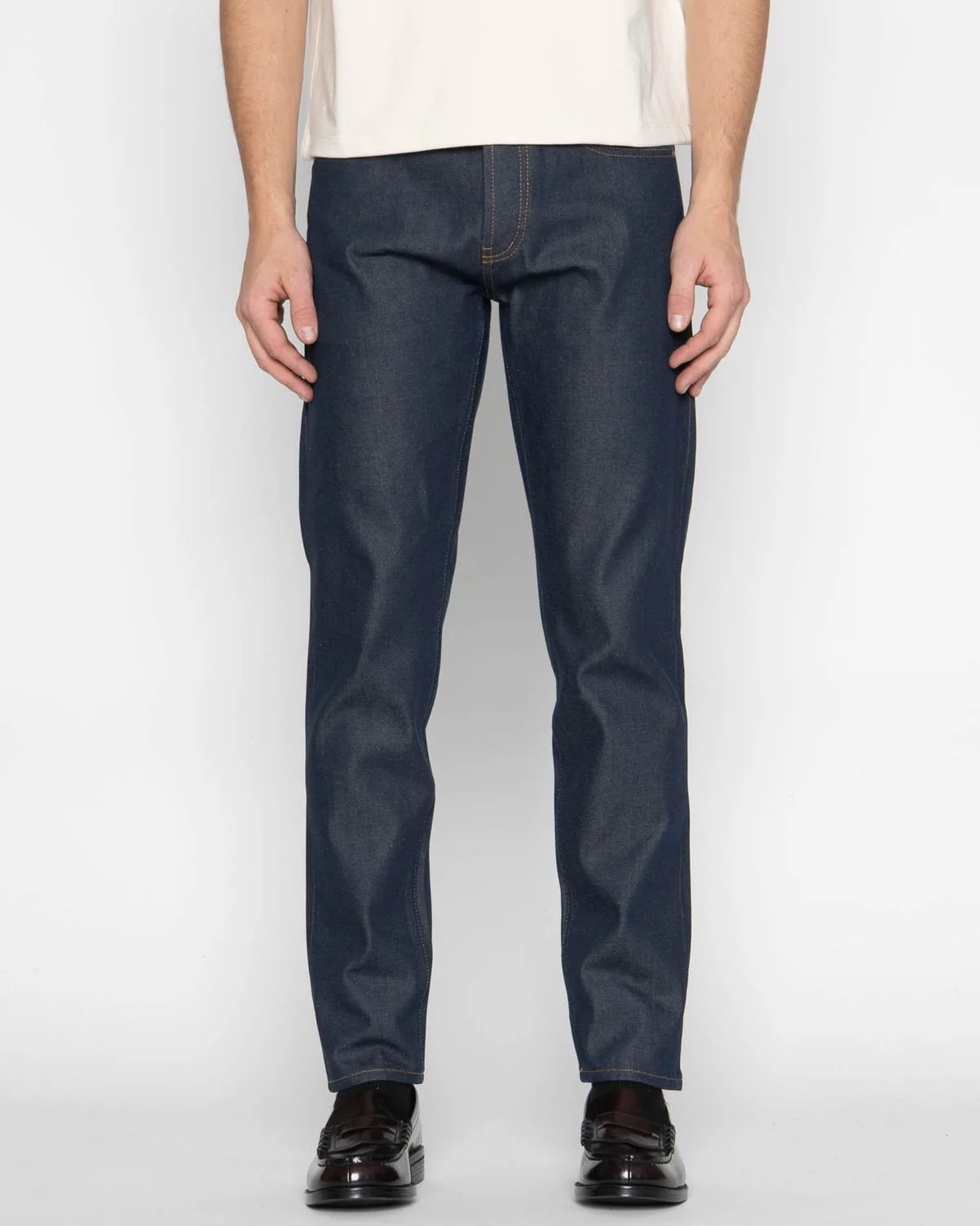 Unbranded UB654 Relaxed Tapered Mens Jeans - 13.5oz Vintage Blue Selvedge