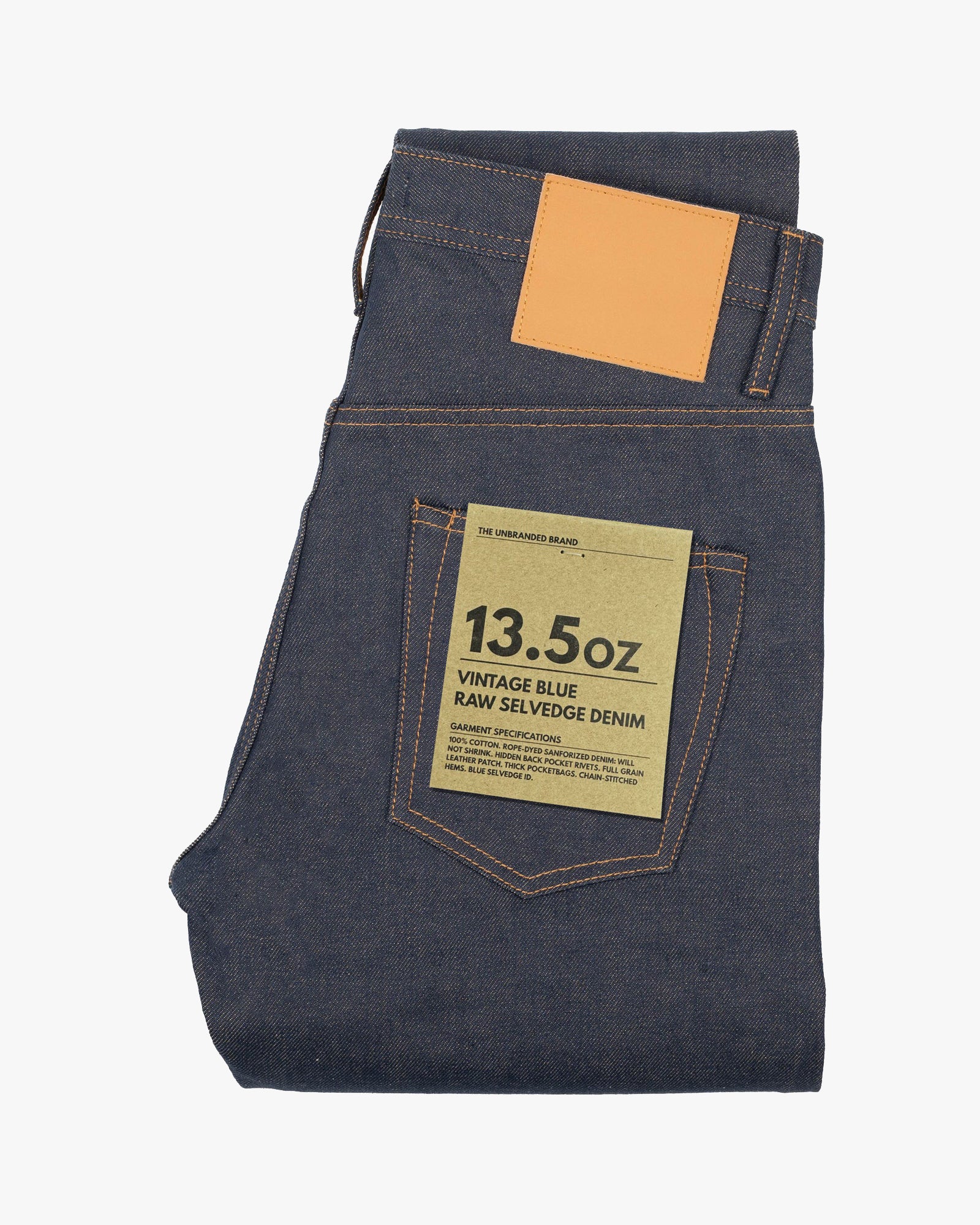 Unbranded UB654 Relaxed Tapered Mens Jeans - 13.5oz Vintage Blue Selvedge - Image 2