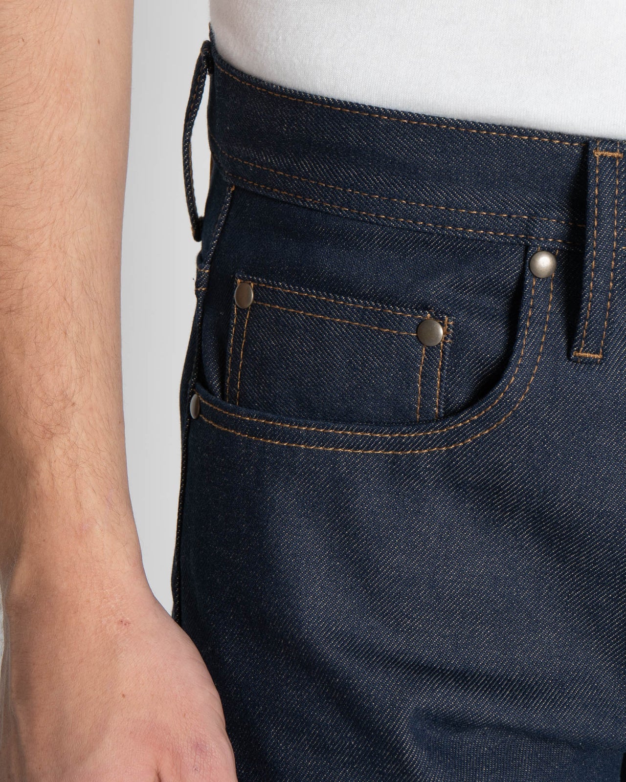 Unbranded UB654 Relaxed Tapered Mens Jeans - 13.5oz Vintage Blue Selvedge - Image 6