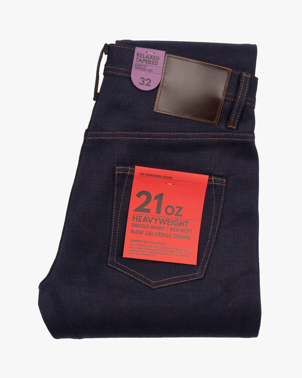 Unbranded UB691 Relaxed Tapered Mens Jeans - 21oz Heavy Red Weft Selvedge - Image 3