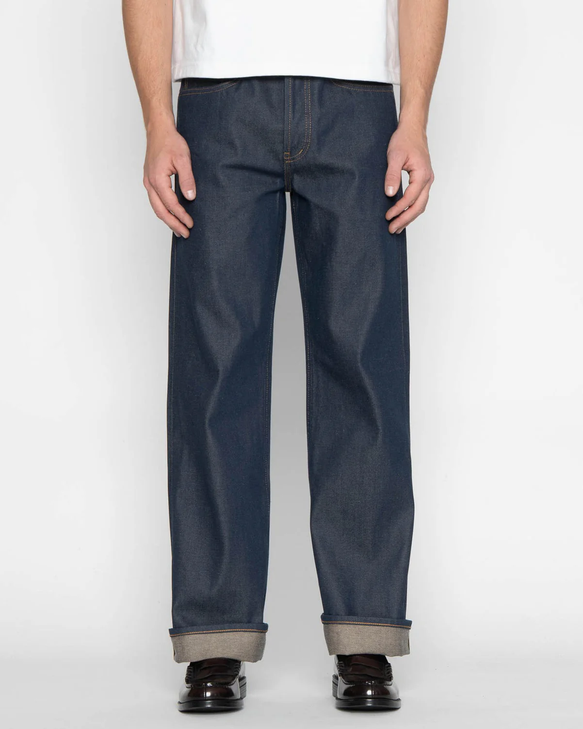 Unbranded UB754 Wide Fit Mens Jeans - 13.5oz Vintage Blue Selvedge