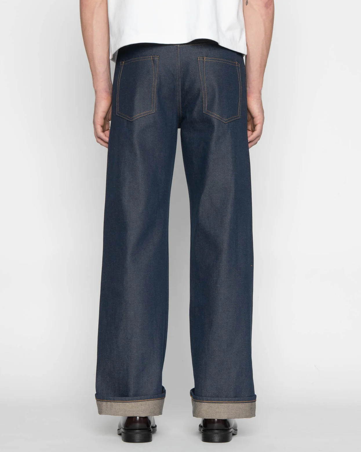 Unbranded UB754 Wide Fit Mens Jeans - 13.5oz Vintage Blue Selvedge - Image 5