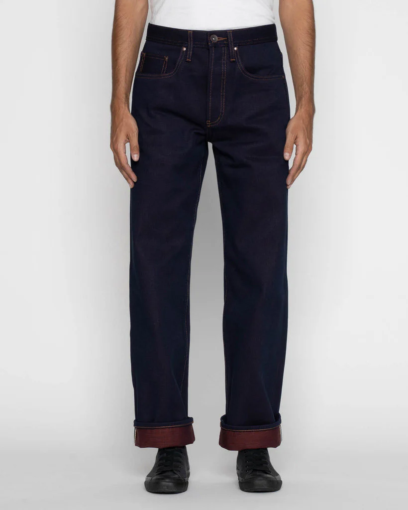 Unbranded UB791 Wide Fit Mens Jeans - 21oz Heavy Red Weft Selvedge