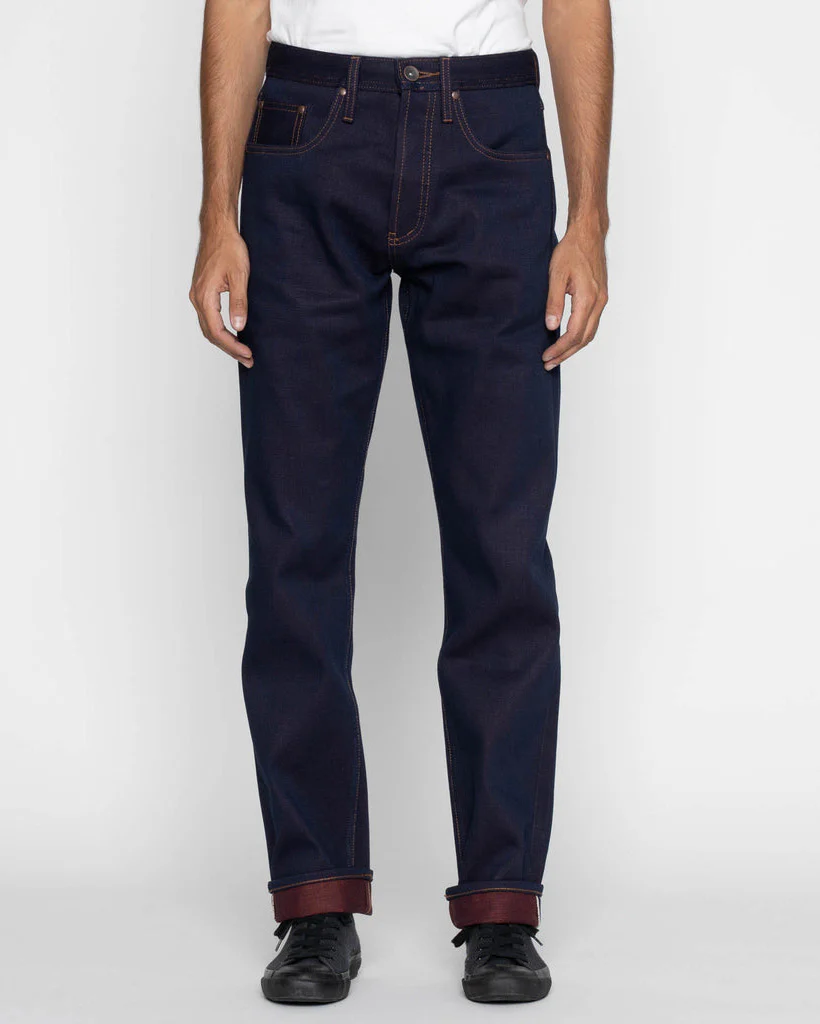 Unbranded UB891 Relaxed Straight Mens Jeans - 21oz Heavy Red Weft Selvedge