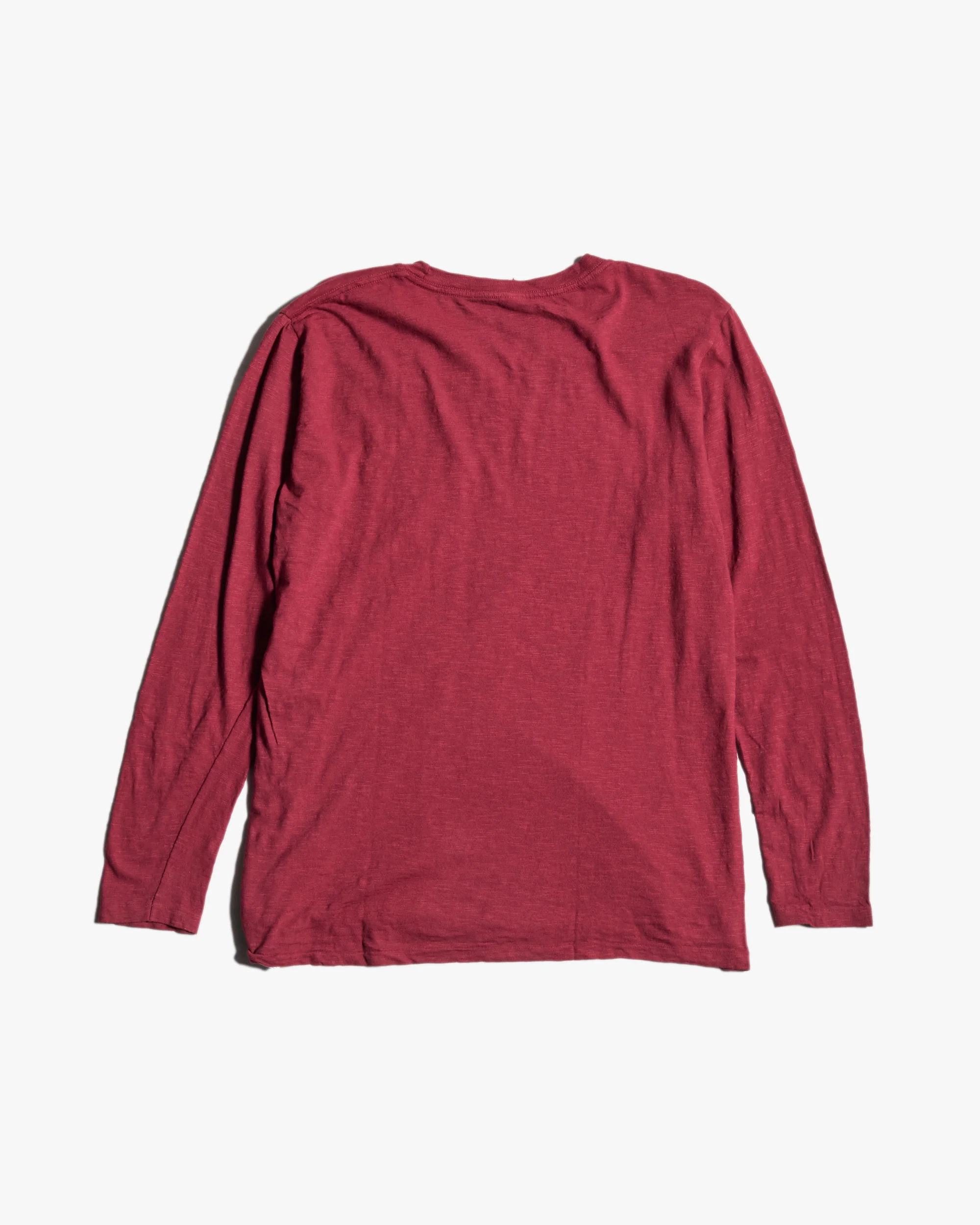 Velva Sheen Rolled L/S Regular Tee - Burgundy - Image 3