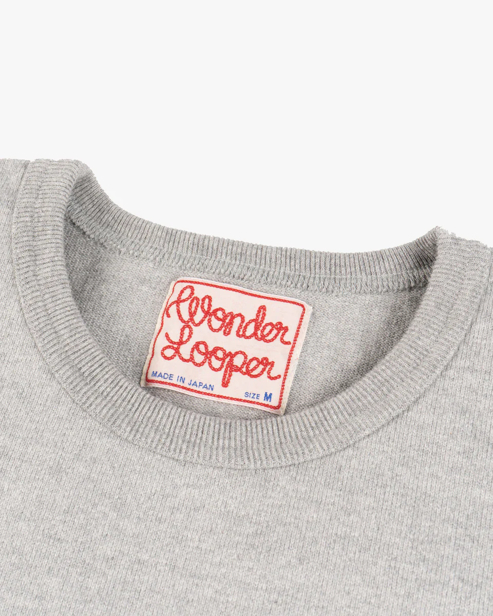 Wonder Looper 409gsm Double Heavyweight T Shirt - Heather Grey - Image 8