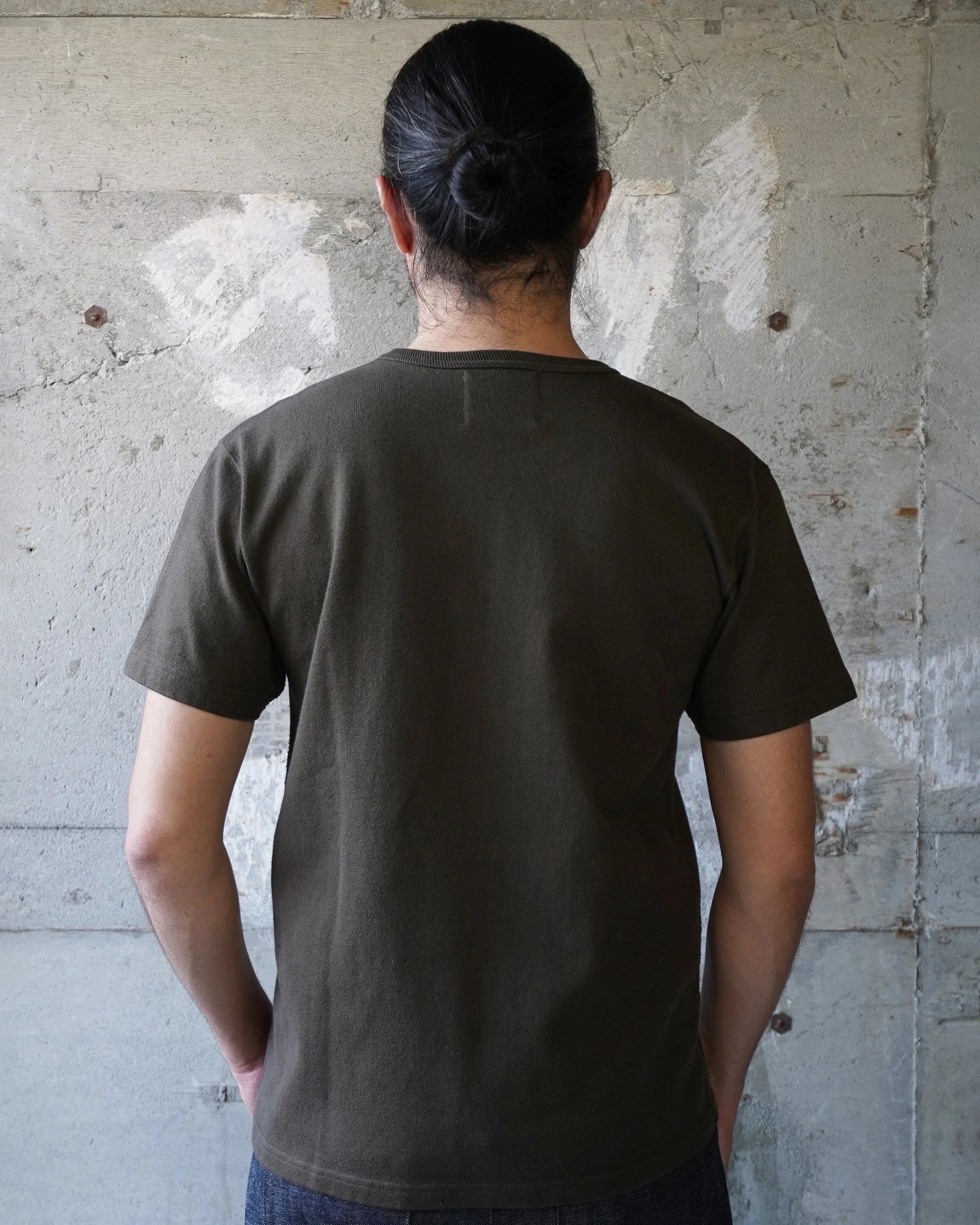 Wonder Looper 409gsm Double Heavyweight T Shirt - Khaki Green - Image 4