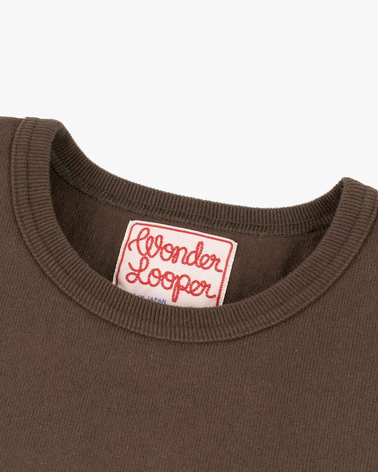Wonder Looper 409gsm Double Heavyweight T Shirt - Khaki Green - Image 8