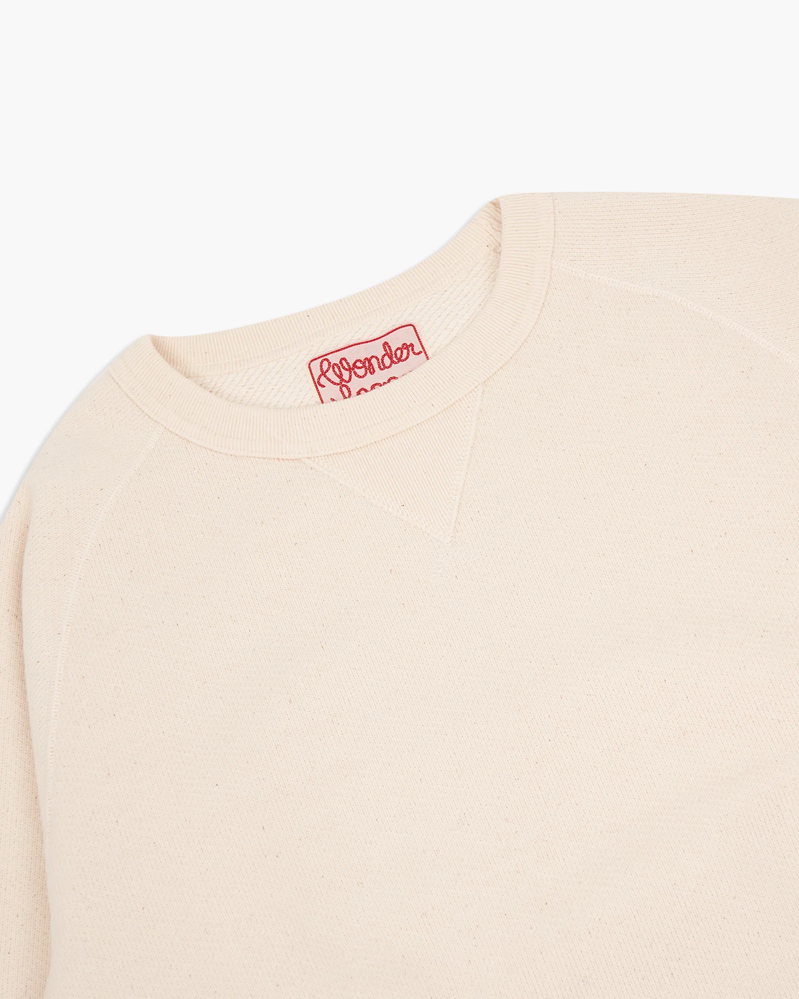 Wonder Looper 876gsm Double Heavyweight French Terry Pullover Crew Neck - Ecru - Image 8