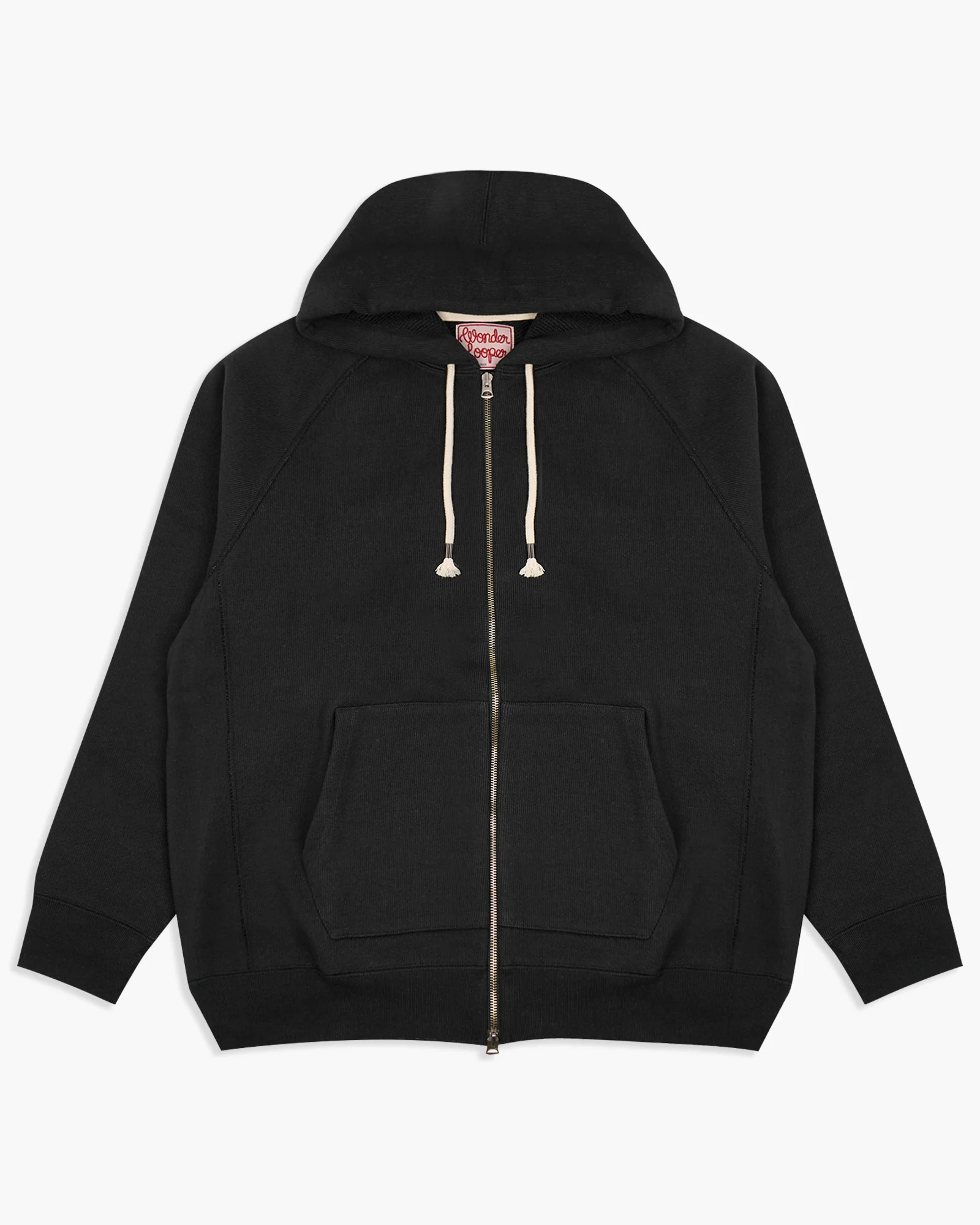 Wonder Looper 876gsm Double Heavyweight French Terry Zip Hoodie - Sumi Black