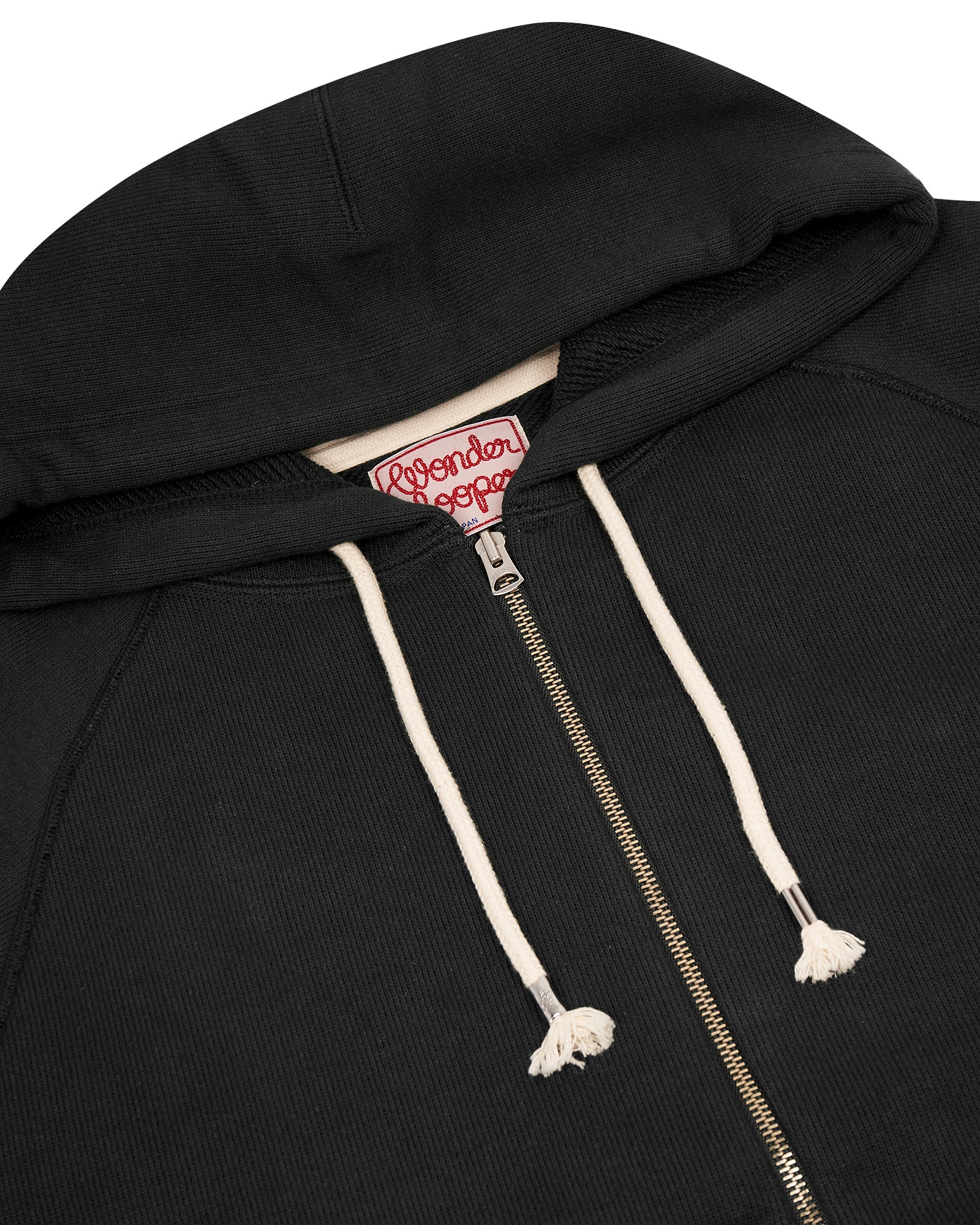 Wonder Looper 876gsm Double Heavyweight French Terry Zip Hoodie - Sumi Black - Image 11