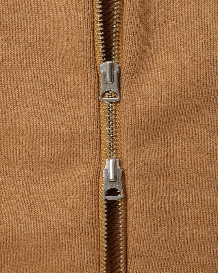 Wonder Looper 825gsm Double Heavyweight French Terry Foxfibre® Zip Hoodie - Coyote 80 - Image 6