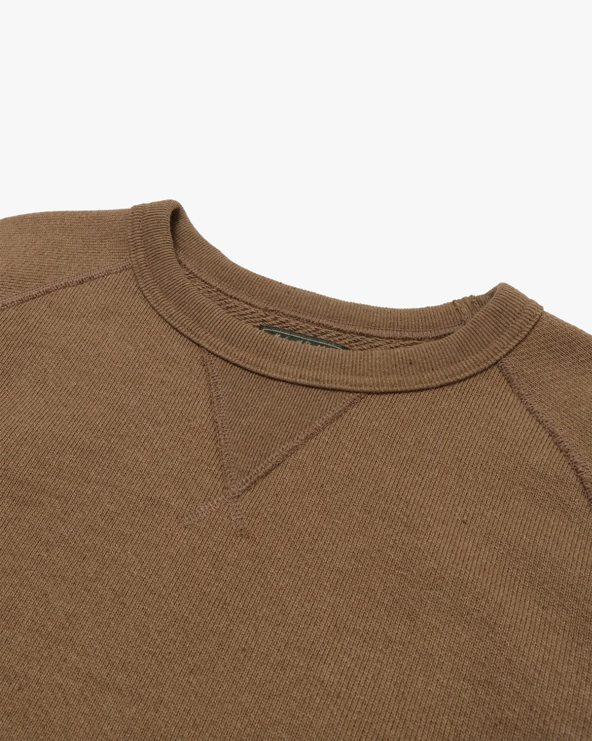 Wonder Looper 825gsm Double Heavyweight French Terry Iron Mordant Foxfibre® Pullover Crew Neck - Coyote 80 - Image 4