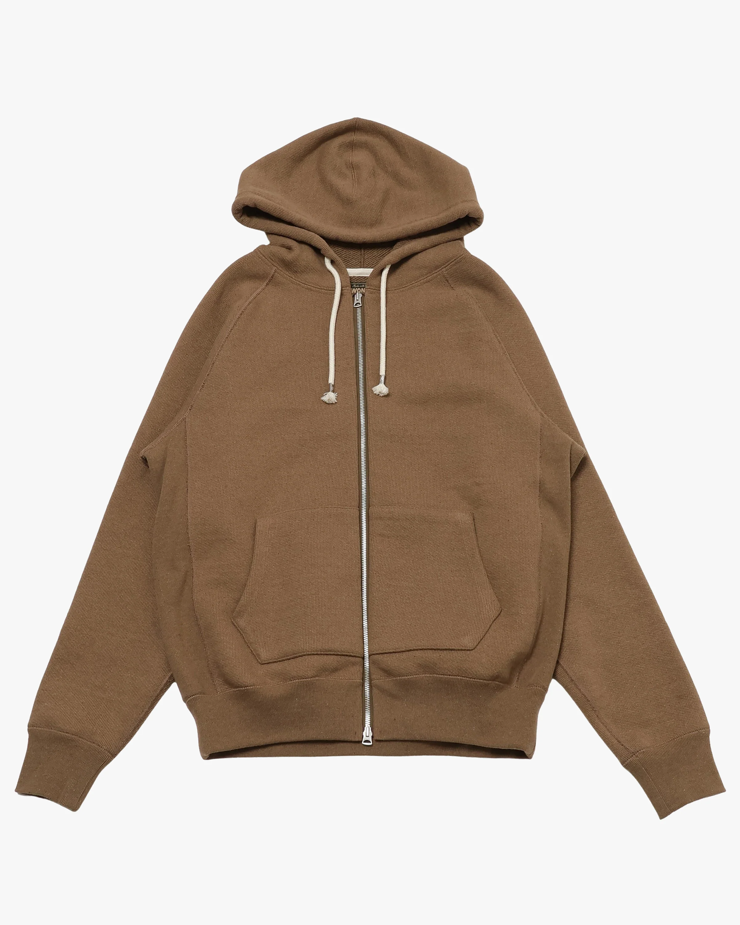 Wonder Looper 825gsm Double Heavyweight French Terry Iron Mordant Foxfibre® Zip Hoodie - Coyote 80