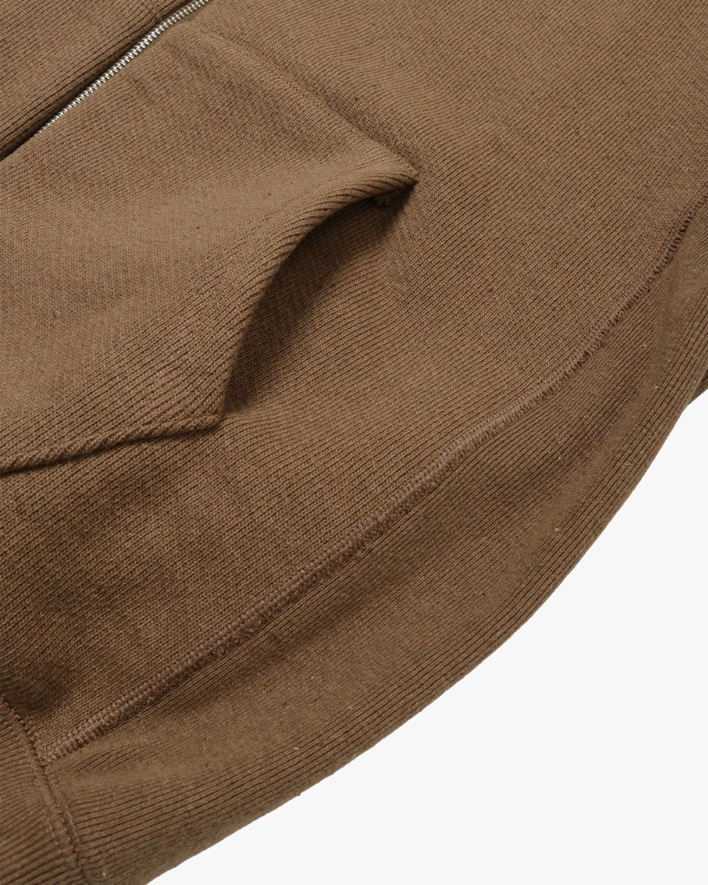 Wonder Looper 825gsm Double Heavyweight French Terry Iron Mordant Foxfibre® Zip Hoodie - Coyote 80 - Image 5