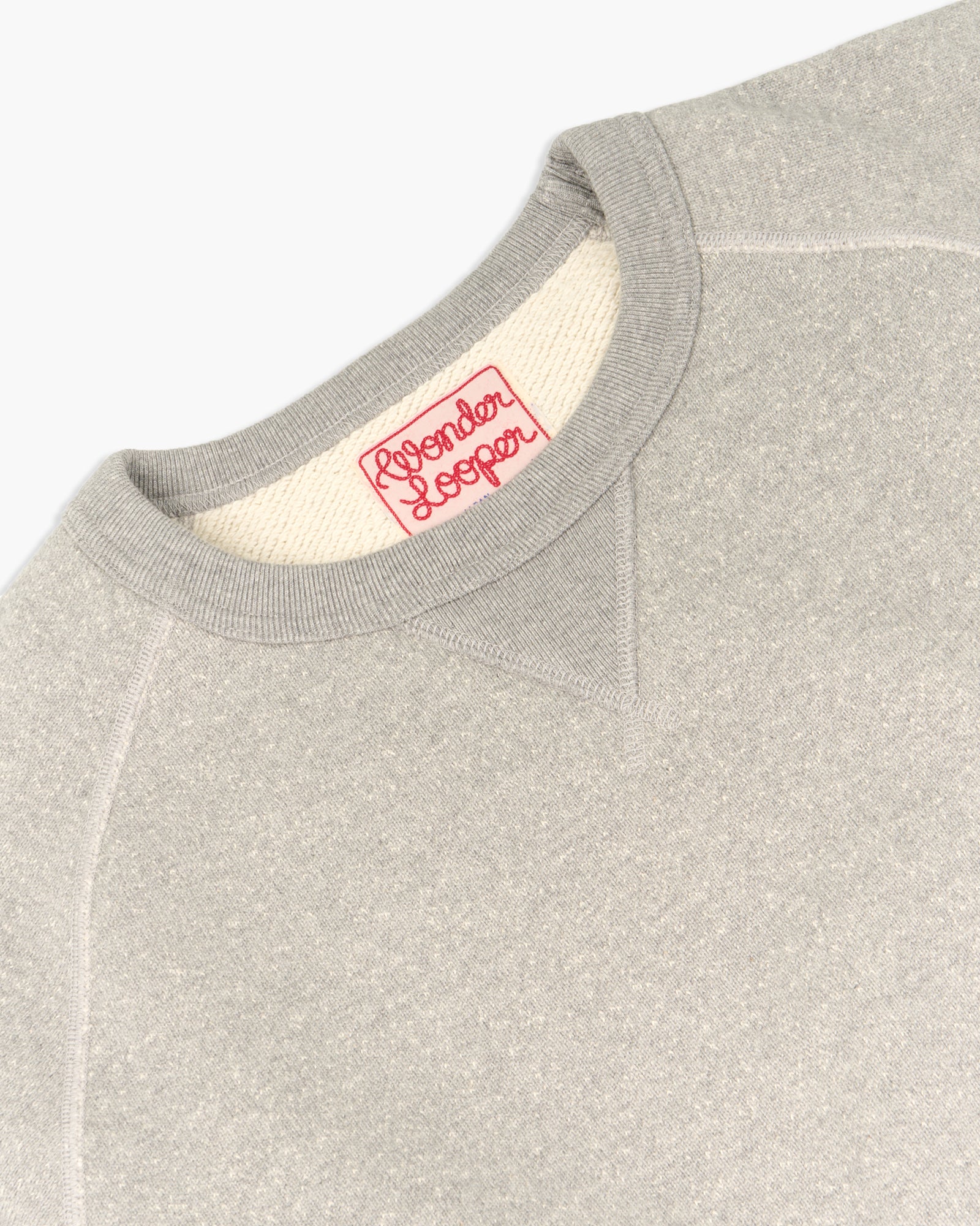 Wonder Looper 876gsm Double Heavyweight French Terry Pullover Crew Neck - Heather Grey - Image 10