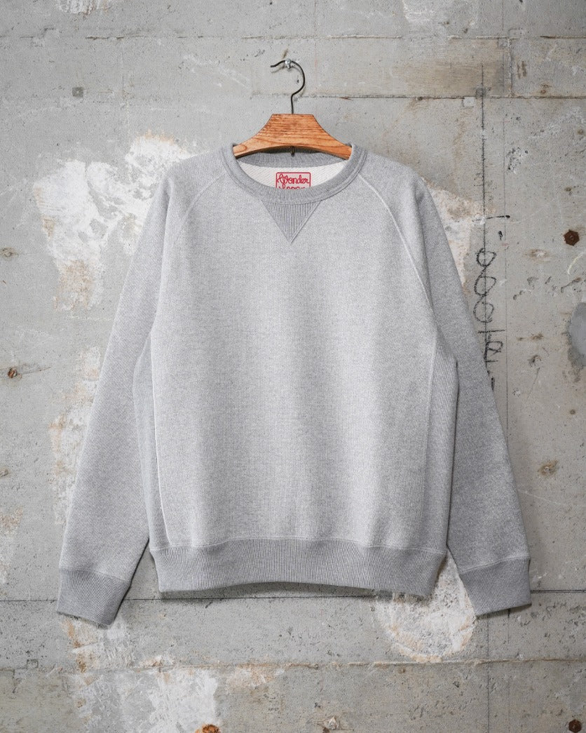 Wonder Looper 876gsm Double Heavyweight French Terry Pullover Crew Neck - Heather Grey - Image 8