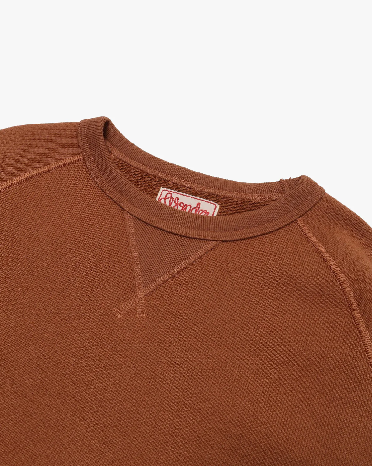 Wonder Looper 876gsm Double Heavyweight French Terry Pullover Crew Neck - Rust - Image 4