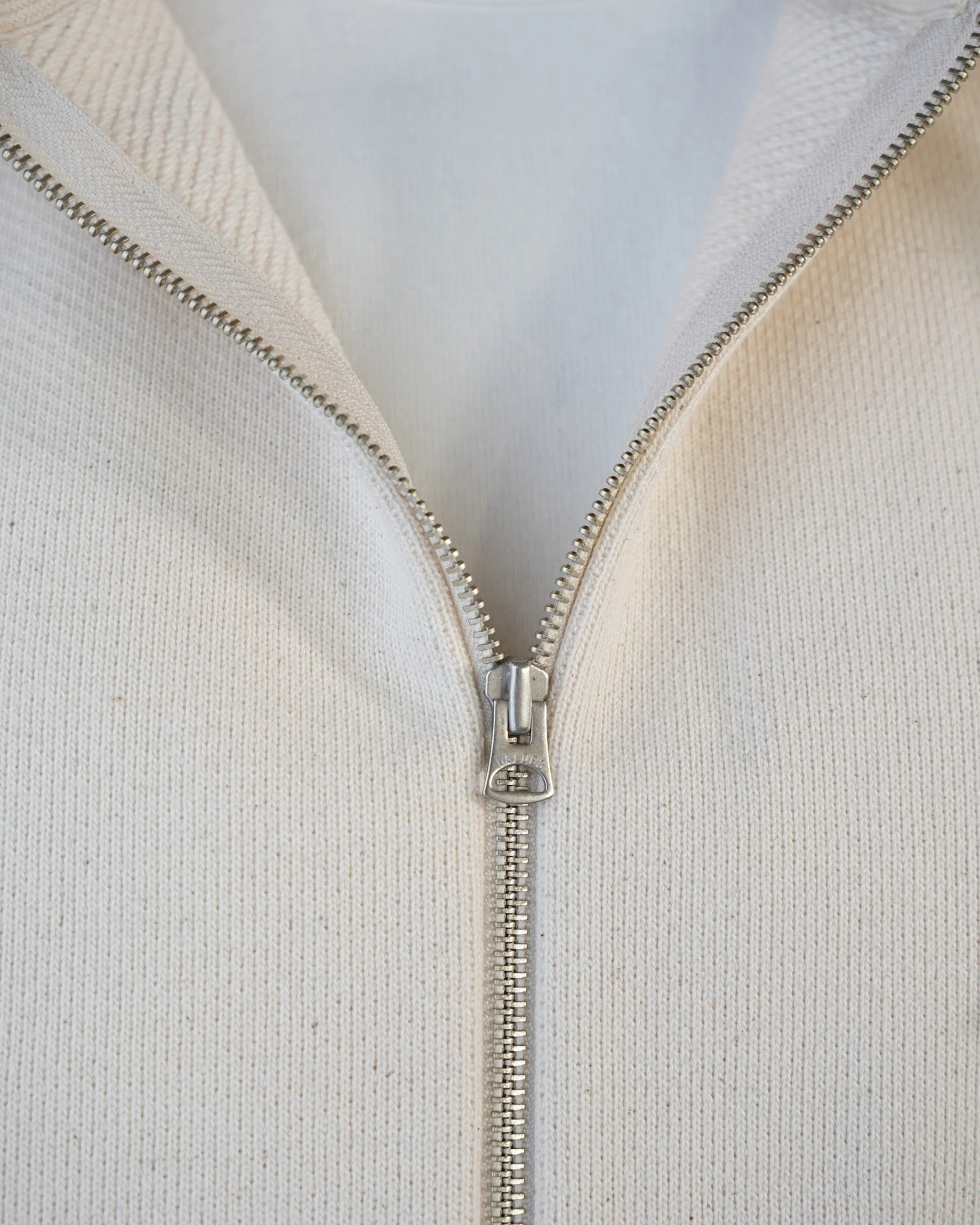Wonder Looper 876gsm Double Heavyweight French Terry Zip Hoodie - Ecru - Image 7